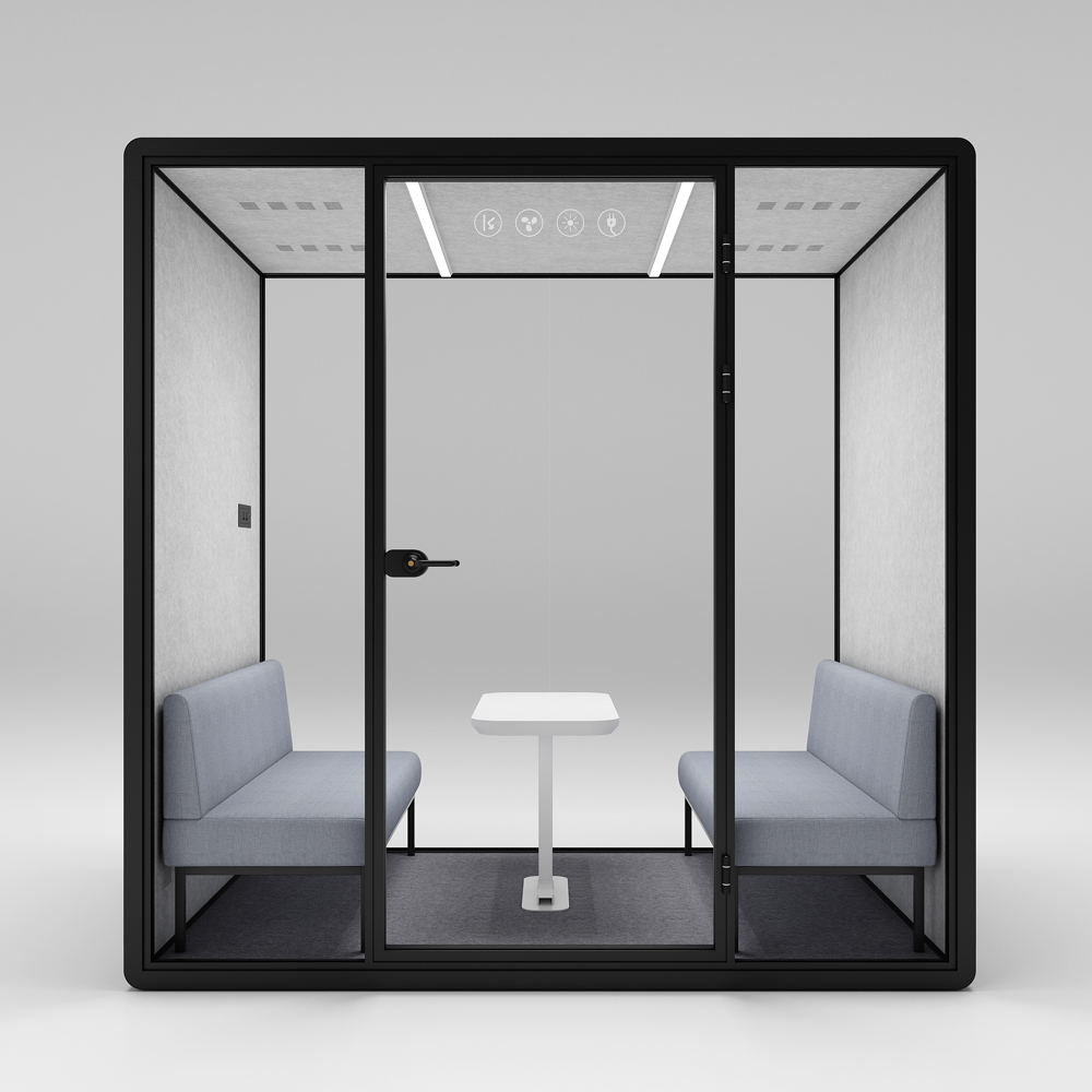 Офисные капсулы HongYe черного цвета для встреч на 5 человек