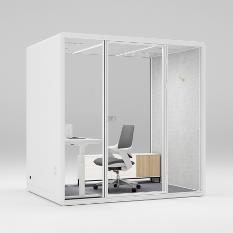 Офисные капсулы HongYe белого цвета для встреч на 5 человек