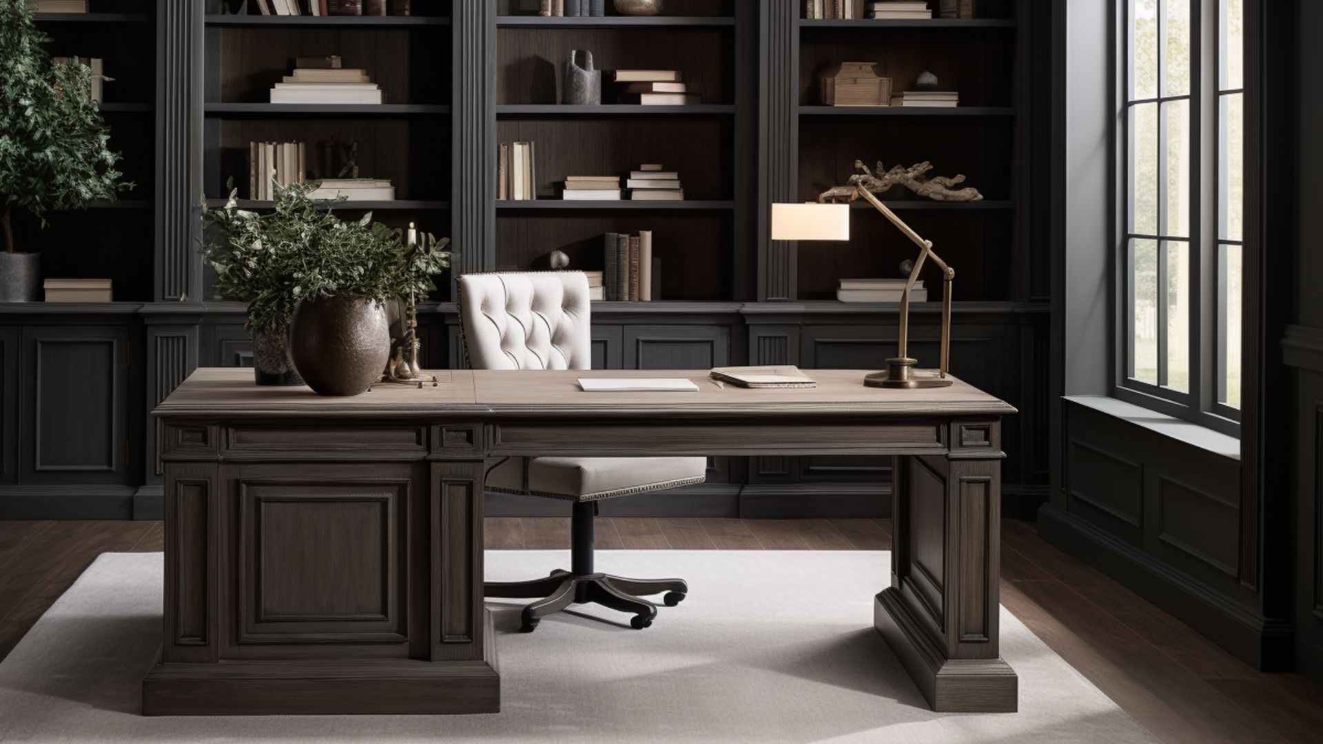 кабинет в современном винтажном стиле