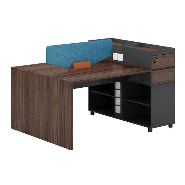 JIANGNAN CHARMET Современная офисная рабочая станция с высоким шкафом для хранения|Для 2 человек|Двойные сиденья